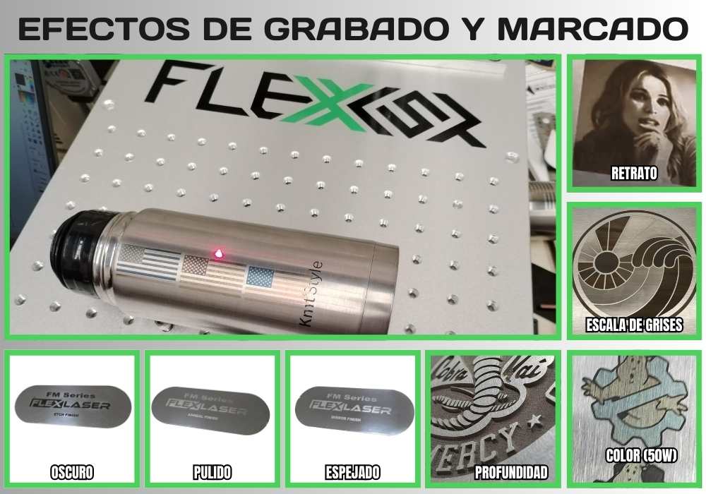 Efectos de acabado al grabar o marcar | FlexMax Perú