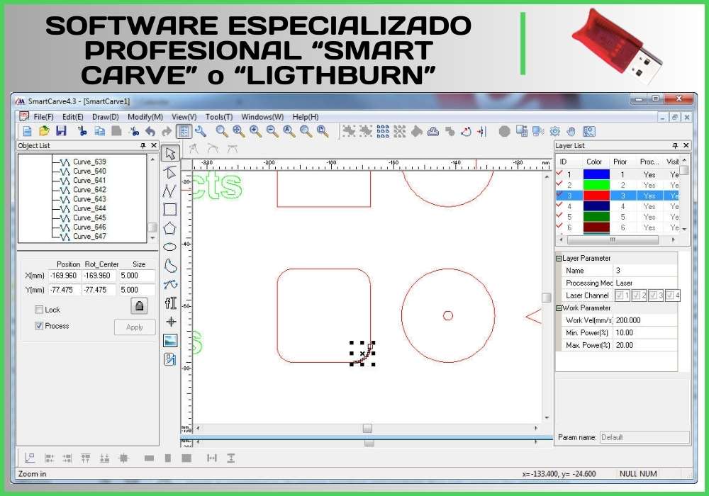 Software SMART CARVE u opcionalmente el LIGHTBURN | FlexMax Perú